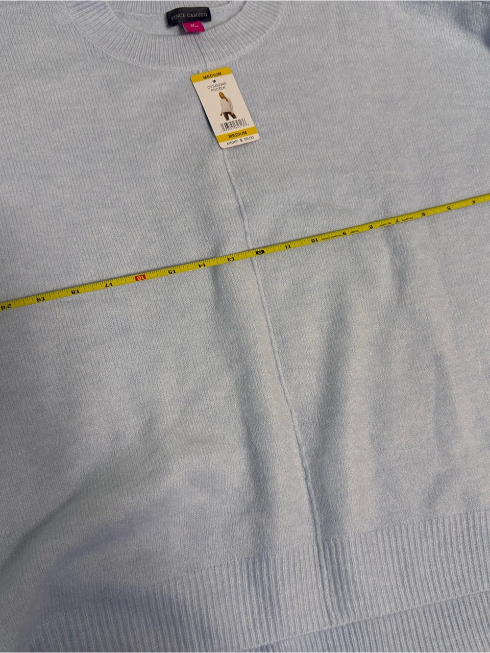 Vince Camuto Light Blue Crewneck Sweater Medium NWT MSRP 69 - Picture 3 of 7